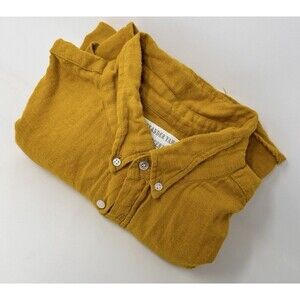 Alexander Yamaguchi Mens  XL  Cotton L  Sleeve Button Shirt USA mustard‎